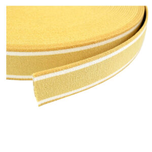 Sangle élastique beige avec lignes blanches